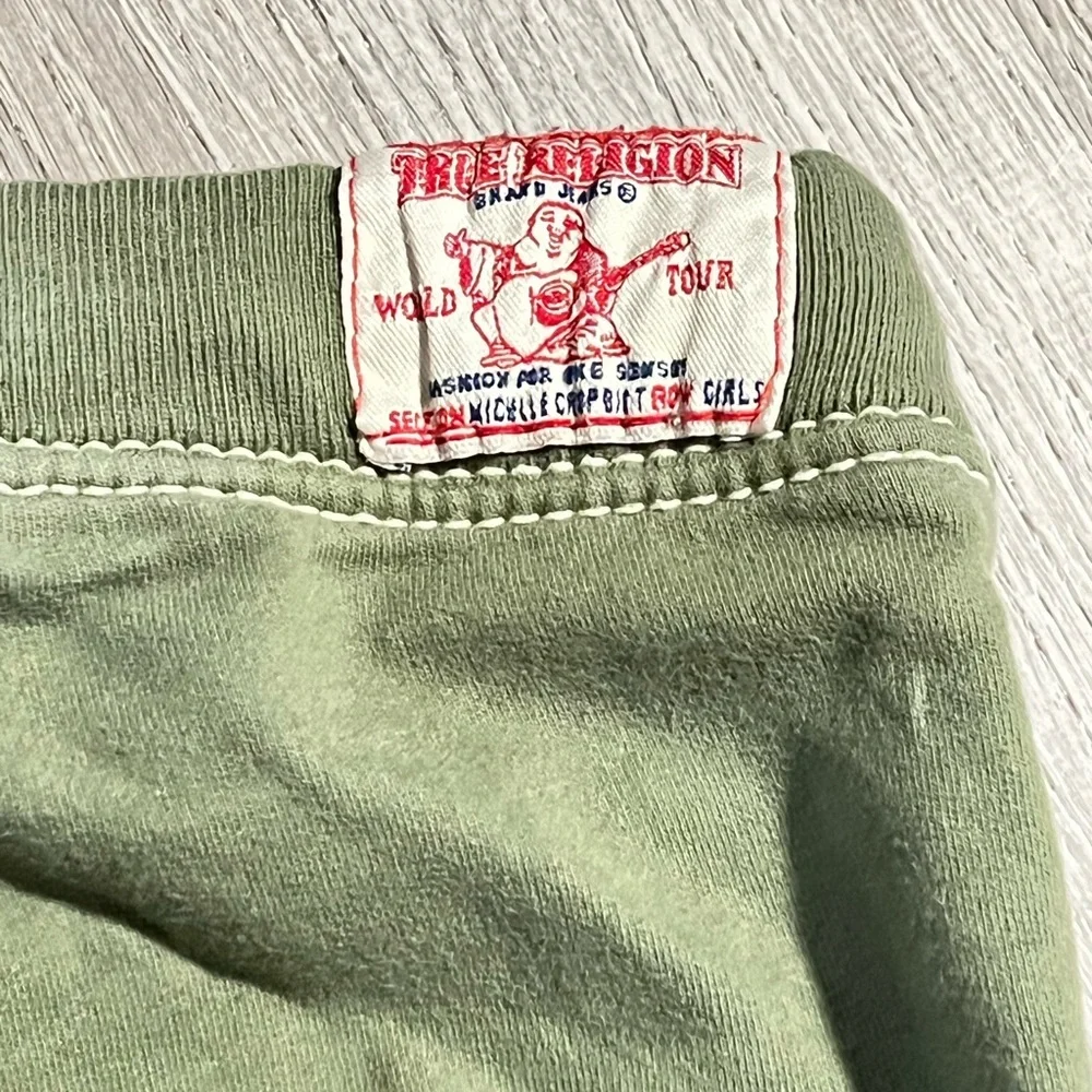 true religion olive green kids caris sweatpants Size 8